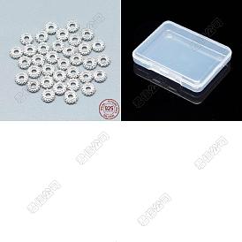 20piezas 925Cuentas espaciadoras granuladas de plata esterlina