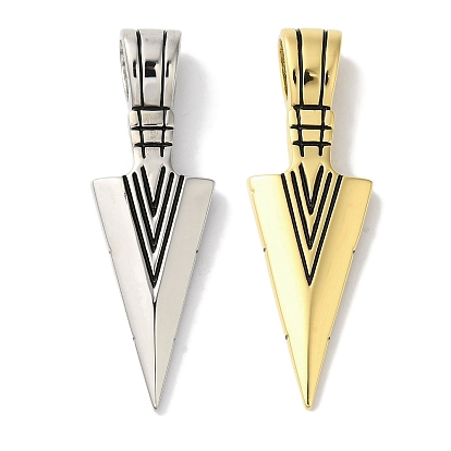 Ионное покрытие (ip) 304 большие подвески из нержавеющей стали, очарование наконечника стрелы