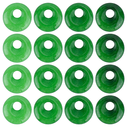 16шт. окрашенных натуральных малазийских нефритовых подвесок в форме пончика/диска с буквой «пи»