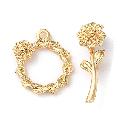 Brass Toggle Clasps, Flower