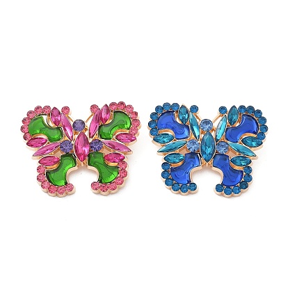 Броши-бабочки из сплава со стразами, со стеклом