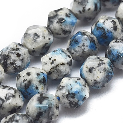 Natural K2 Stone/Raindrop Azurite Beads Strands, Faceted, Round, Star Cut Round Beads
