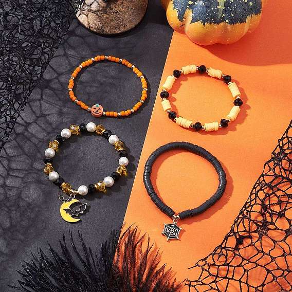 Стеклянные подвески и браслеты с подвесками из ракушек и жемчуга ручной работы из полимерной глины и эмали