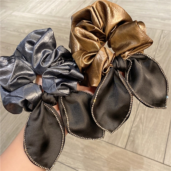 Тканевые резинки для волос для женщин и девочек, со стразами