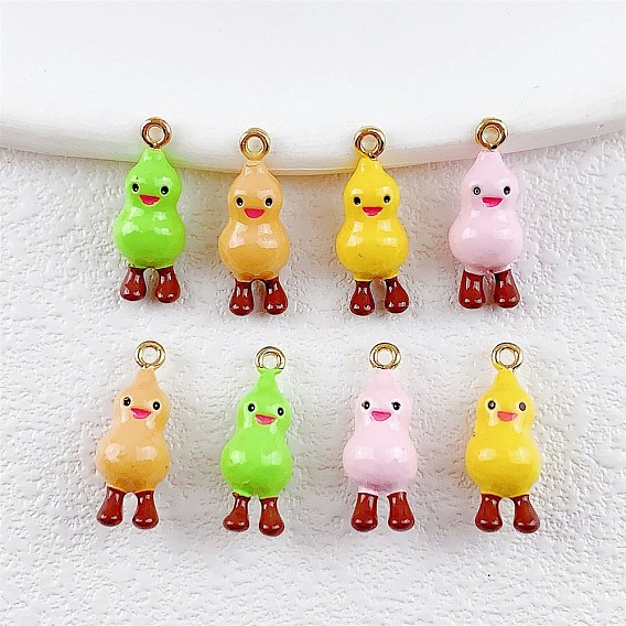 Подвески из эмали и сплава, золотые, разноцветные