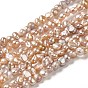 Natural Cultured Freshwater Pearl Beads Strands, Two Sides Polished, Grade 3A