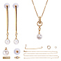 DIY Earring Making, with Brass Stud Earrings, Earring Ear Nuts Earrings Backs, Acrylic Pearl Beads Charms and 304 Stainless Steel Open Jump Rings
