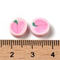 Handmade Polymer Clay Beads, Round with Peach