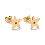 Ion Plating(IP) 304 Stainless Steel Pentagon Stud Earrings for Women