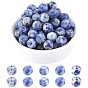 Natural Blue Spot Jasper Beads Strands, Frosted, Round