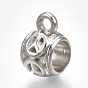 CCB Plastic Tube Bails, Loop Bails, Rondelle with Peace Sign
