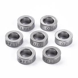 Handmade Polished 316 Stainless Steel Spacer Beads, Large Hole Beads, Donut