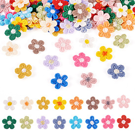 80 шт. 16 стили цветок компьютерная вышивка ткань термонаклейки нашивки, наклеить патч, аксессуары для костюма, аппликация