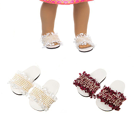 Обувь для куклы из искусственной кожи, летние тапочки для 18 дюймовых аксессуаров для американских кукол