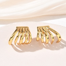 Серьги-гвоздики из нержавеющей стали в форме когтя для женщин, ионное покрытие (ip)