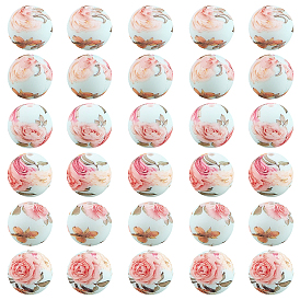 60 шт. печатные круглые силиконовые фокусные бусины