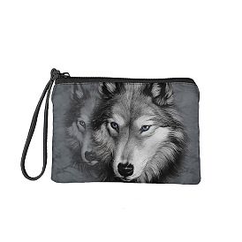Кошелек на руку из полиэстера, поменять сумочку на мужчину, с ремнем для сумки, прямоугольник с узором волка