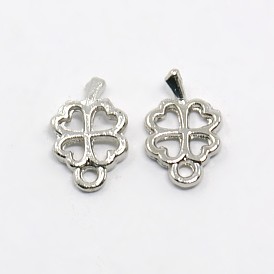 Tibetan Style Charms, Cadmium Free & Nickel Free & Lead Free, Four Leaves Clover