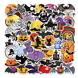 Halloween Waterproof PVC Plastic Sticker Labels, Self-adhesion, for Suitcase, Skateboard, Refrigerator, Helmet, Mobile Phone Shell, Halloween Themed Pattern