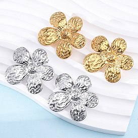 304 серьги-гвоздики из нержавеющей стали для женщин, цветок