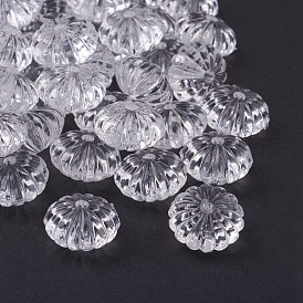  Perles acryliques transparentes, citrouille, blanc givré