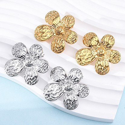 304 серьги-гвоздики из нержавеющей стали для женщин, цветок