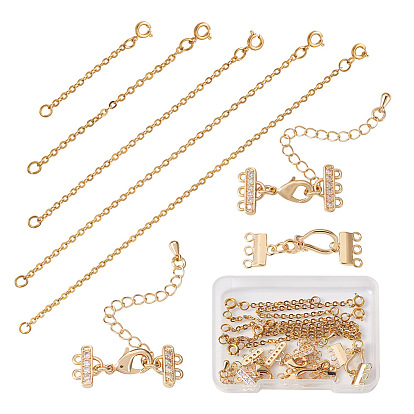 2шт. латунные крючки и S-образные застежки, с 2 комплектами застежек для ожерелья, 5шт 304 пружинные застежки из нержавеющей стали, для изготовления ювелирных изделий DIY