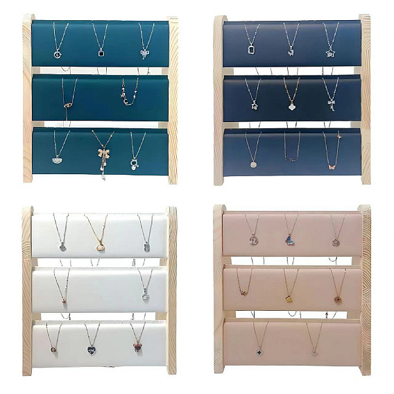 Деревянная подставка для ювелирных изделий, обтянут искусственной кожей