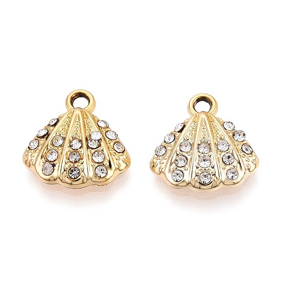 Подвески из сплава и страза, uv покрытие, формы раковины