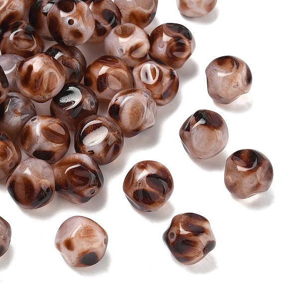 Непрозрачные акриловые бусины, имитирующие леопардовый принт, самородки, два тона, с блеском порошок