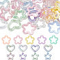 45Pcs 3 Styles Transparent Acrylic Pendants, AB Color Plated