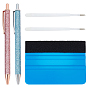 5Pcs 3 Styles Gold Powder Press Ballpoint Pen, with Exhaust Pen Refill & PP Plastic Squeegee
