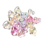UV Plating Transparent Acrylic Beads, AB Color Plated, Iridescent Heart