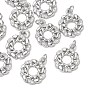 SHEGRACE Brass Clear Cubic Zirconia Charms, Leaf Charms, Cadmium Free & Lead Free & Nickel Free