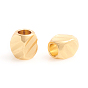 Matte Style Brass Beads, Long-Lasting Plated, Textured, Cuboid