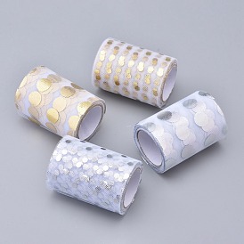 Glitter Sequin Deco Mesh Ribbons, Tulle Fabric, for Wedding Party Decoration, Skirts Decoration Making, Spot Pattern