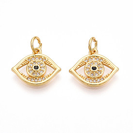 Латунные микро проложить кубического циркония прелести, злые глаза, с целью перехода в кольце