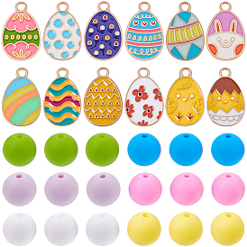 Набор для изготовления пасхальных украшений своими руками, включая силиконовые шарики, Подвески из эмали и сплава
