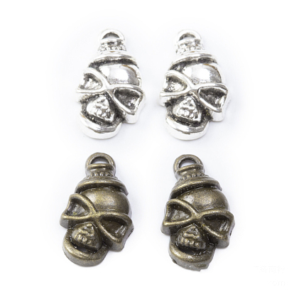 Tibetan Style Alloy Pendants, Skull