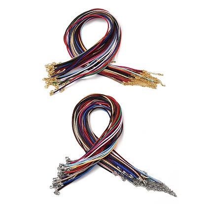 2мм круглый нейлоновый миланский шнур для изготовления ожерелья, с латунными выводами и 303 застежками из лобстера из нержавеющей стали