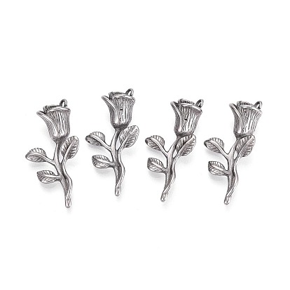 304 подвески из нержавеющей стали, очарование цветка розы