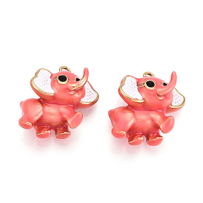 304 нержавеющей стальной эмали подвески, слон, ионное покрытие (ip), реальный 18 k позолоченный