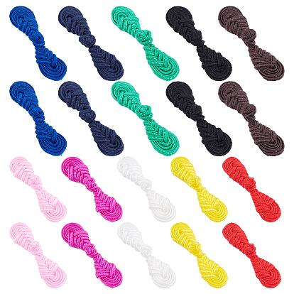 40 Pairs 10 Style Handmade Chinese Frogs Knots Buttons Sets, Polyester Button