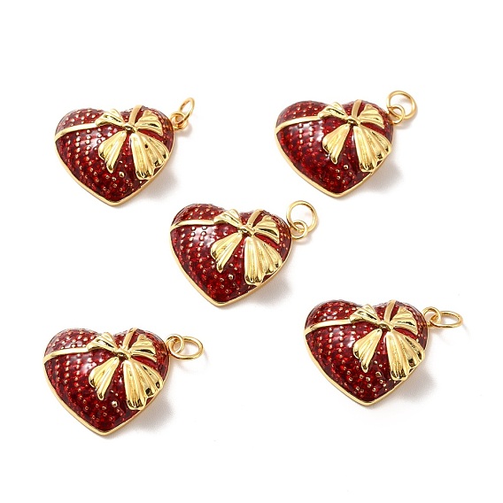 Стойка металлическая латунная микропрофилированная кубическая циркония подвески, без кадмия, без свинца и без никеля, с эмалью и кольцом для прыжков, сердце