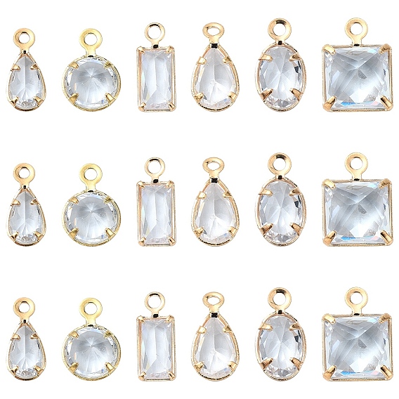 20Шармы из латуни с кубическим цирконием, разнообразные