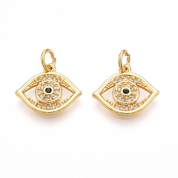 Латунные микро проложить кубического циркония прелести, злые глаза, с целью перехода в кольце