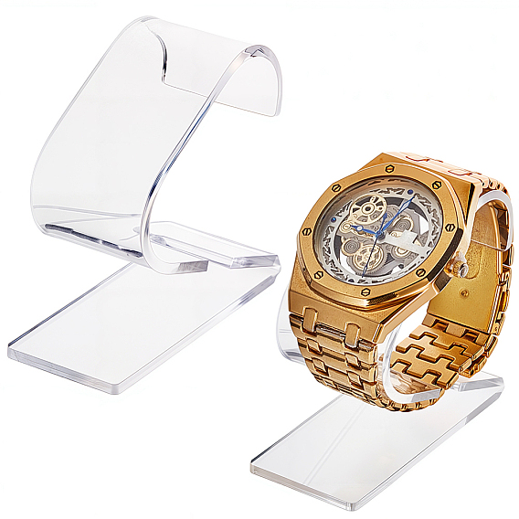 C-Shaped Acrylic Watch Display Stands