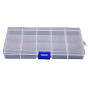 Transparent Plastic Removable Bead Containers, with Lids and Clasps, Rectangle