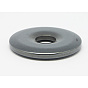 Hématite synthétique gros pendentifs non-magnétiques, disque de donut / pi, 50x7mm, Trou: 10~11mm