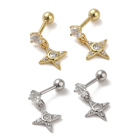 925 женские серьги из стерлингового серебра с микропаве из циркония, звезда